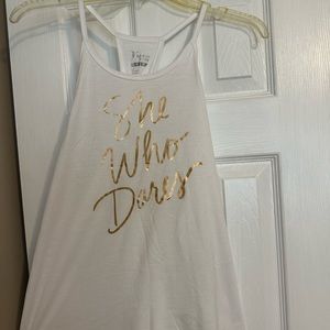 Old Navy Active top “She Who Dares” razorback tank